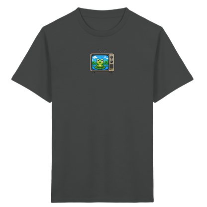 Pixel Frosch im Retro Fernseher - Kinder Bio T-Shirt