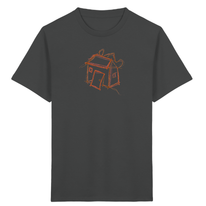 Kakaobraunes Ranzenhaus Motiv - Kinder Bio T-Shirt