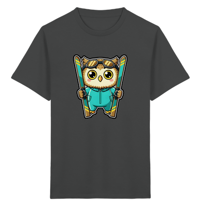 Niedliche Eule auf Skiern T-Shirt - Kinder Bio T-Shirt
