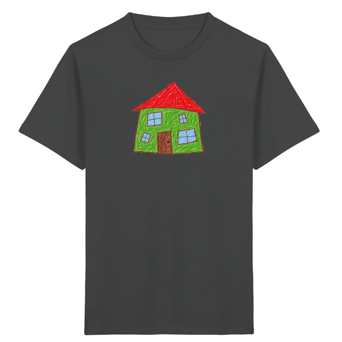 Grünes Haus mit vier Fenstern - Kinder Bio T-Shirt