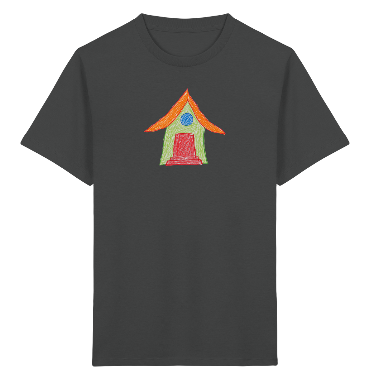 Grünes Haus mit Dachüberhang - Kinder Bio T-Shirt