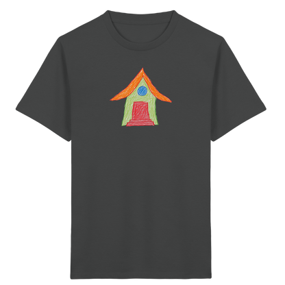 Grünes Haus mit Dachüberhang - Kinder Bio T-Shirt