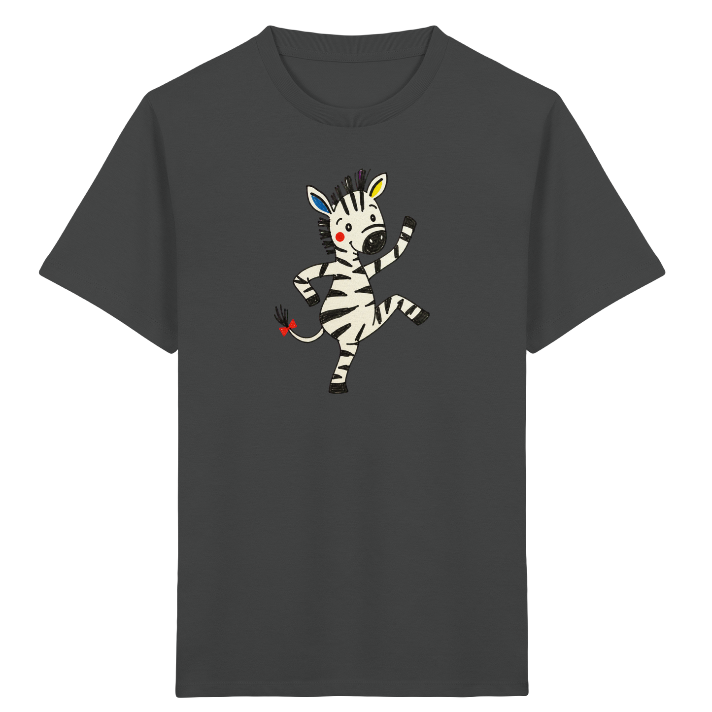 Fröhliches tanzendes Zebra Kinder T-Shirt - Kinder Bio T-Shirt