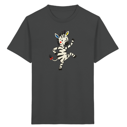 Fröhliches tanzendes Zebra Kinder T-Shirt - Kinder Bio T-Shirt