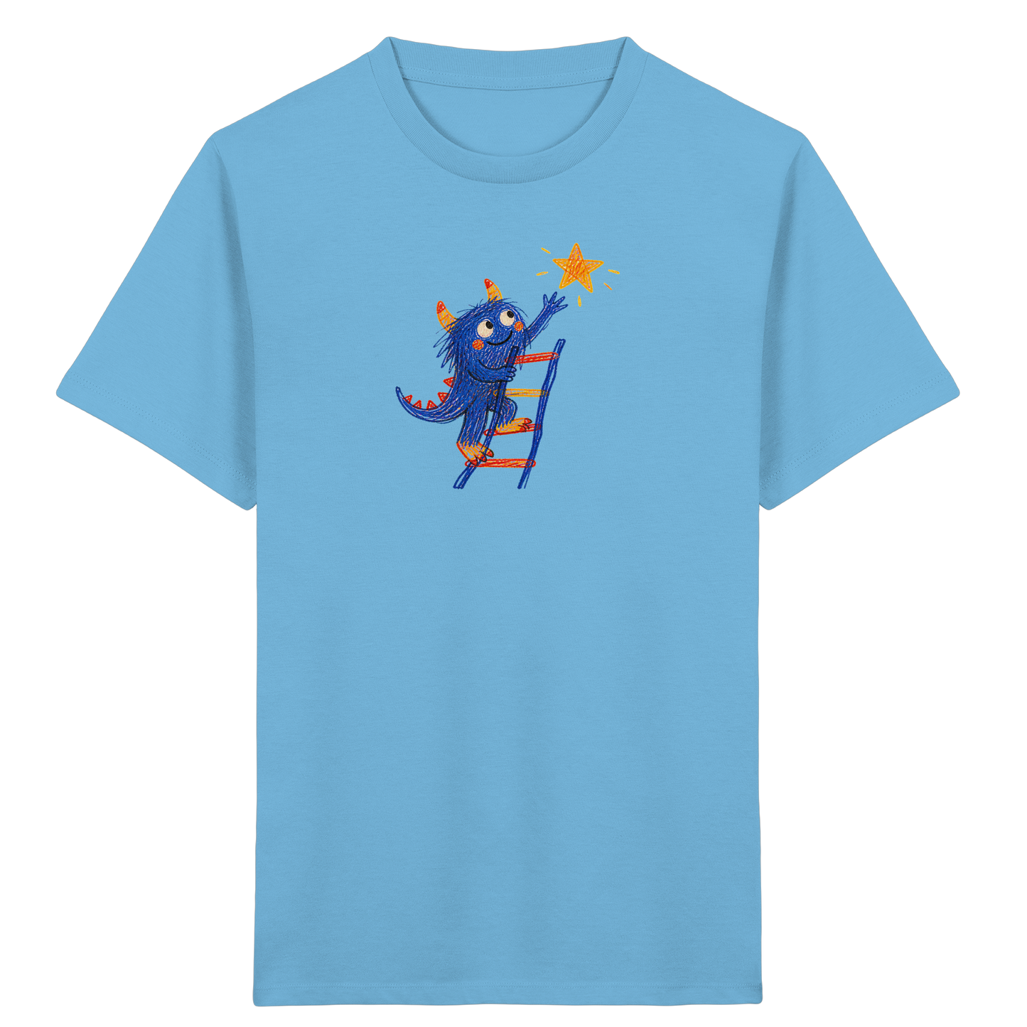 Monster auf der Sternenleiter - Kinder Bio T-Shirt