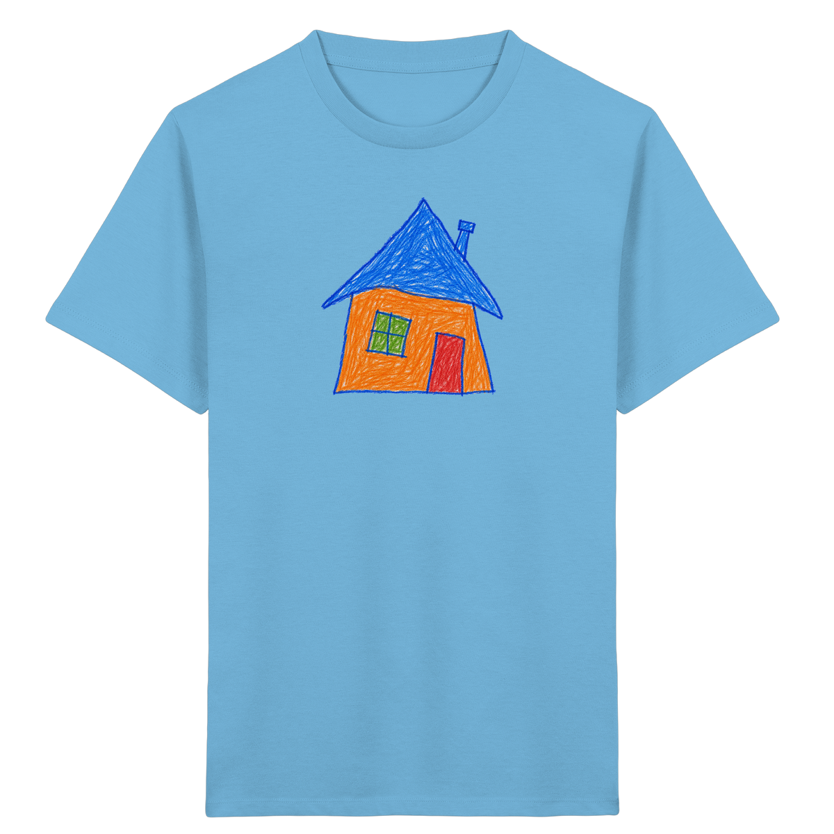 Oranges Haus mit Schornstein - Kinder Bio T-Shirt
