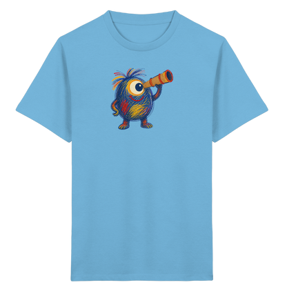 Mondgucker Monster mit Teleskop - Kinder Bio T-Shirt