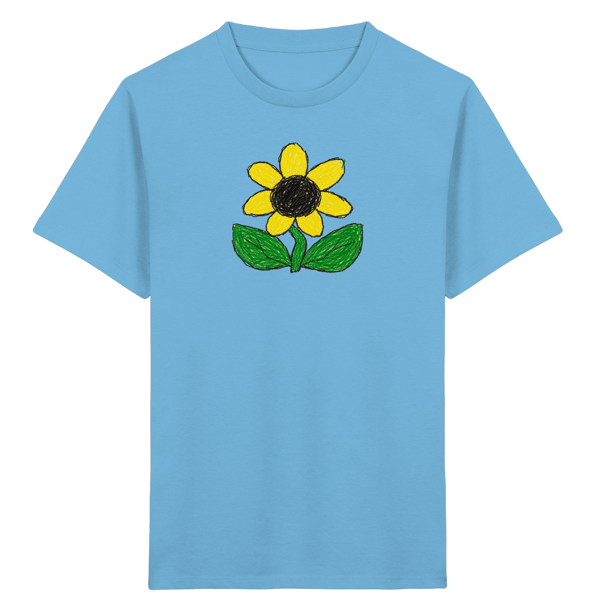 Kritzel Sonnenblume Kinder Shirt - Kinder Bio T-Shirt