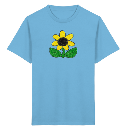 Kritzel Sonnenblume Kinder Shirt - Kinder Bio T-Shirt