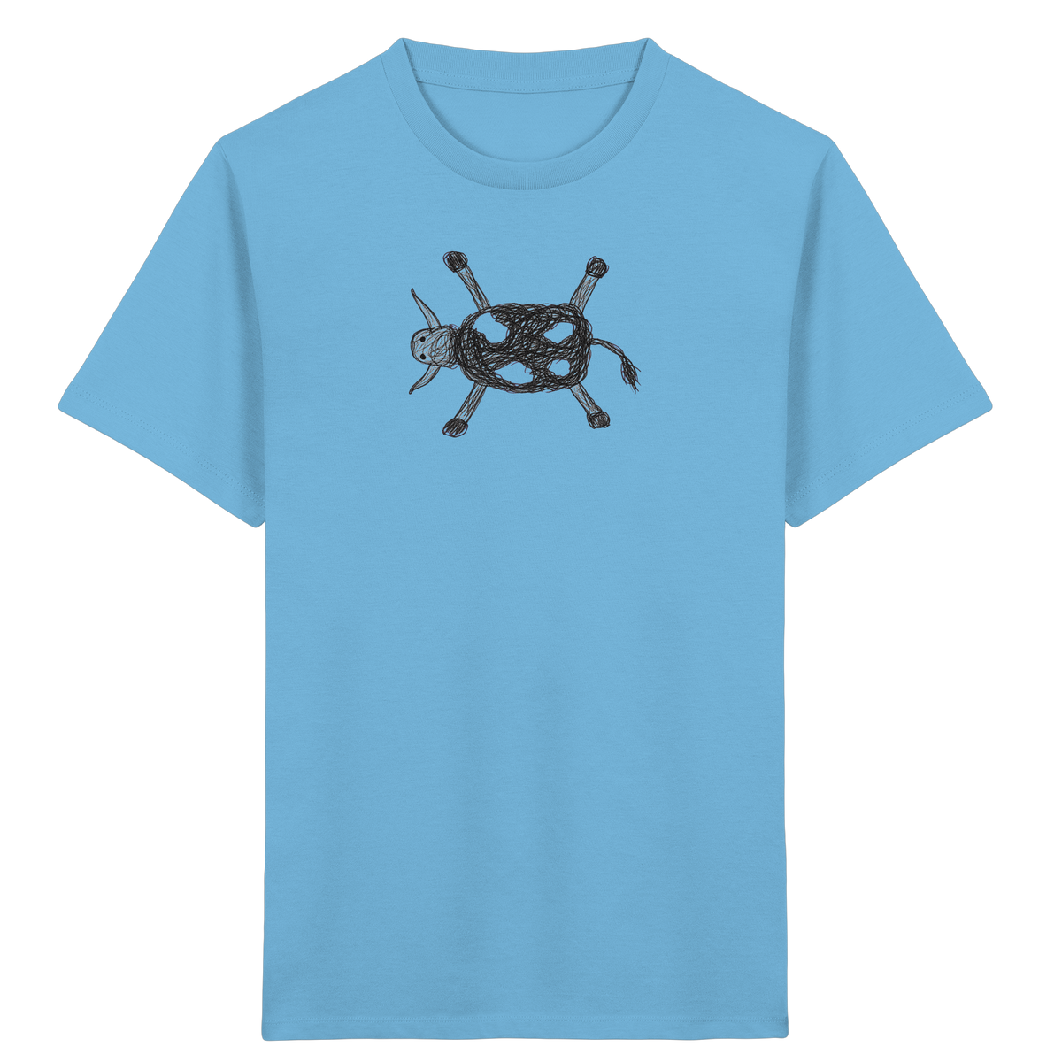 Kuh von oben gezeichnet - Kinder Bio T-Shirt