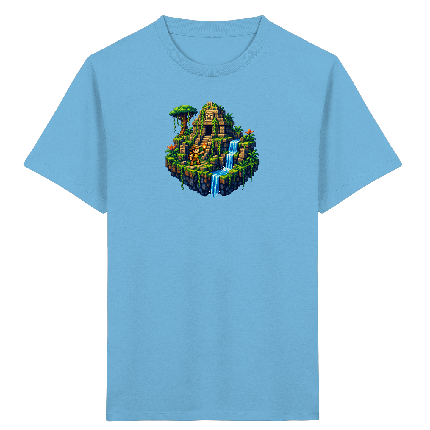 Pixel Dschungel Abenteuer Kinder T-Shirt - Kinder Bio T-Shirt