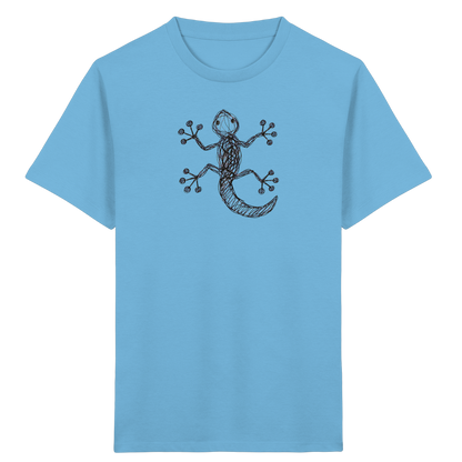 Gecko von oben gezeichnet - Kinder Bio T-Shirt
