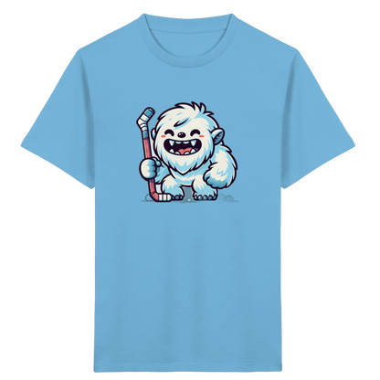 Yeti mit Eishockeyschläger Kinder T-Shirt
