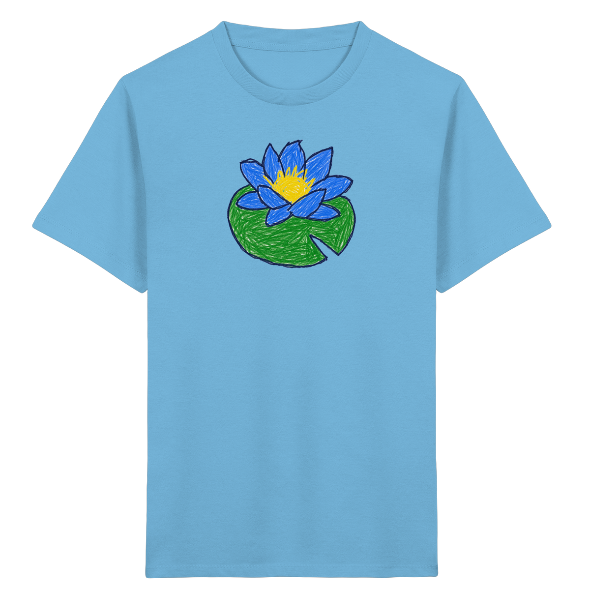 Kritzel Wasserlilie Kinder Shirt - Kinder Bio T-Shirt