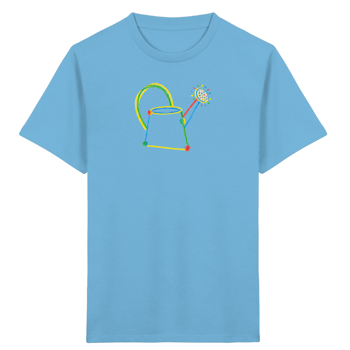 Bunte Kreide Gießkanne Kinder - Kinder Bio T-Shirt