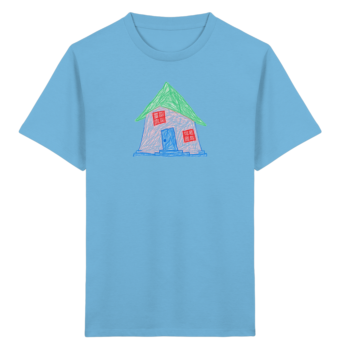 Rosa Schiefhaus Kinderzeichnung - Kinder Bio T-Shirt