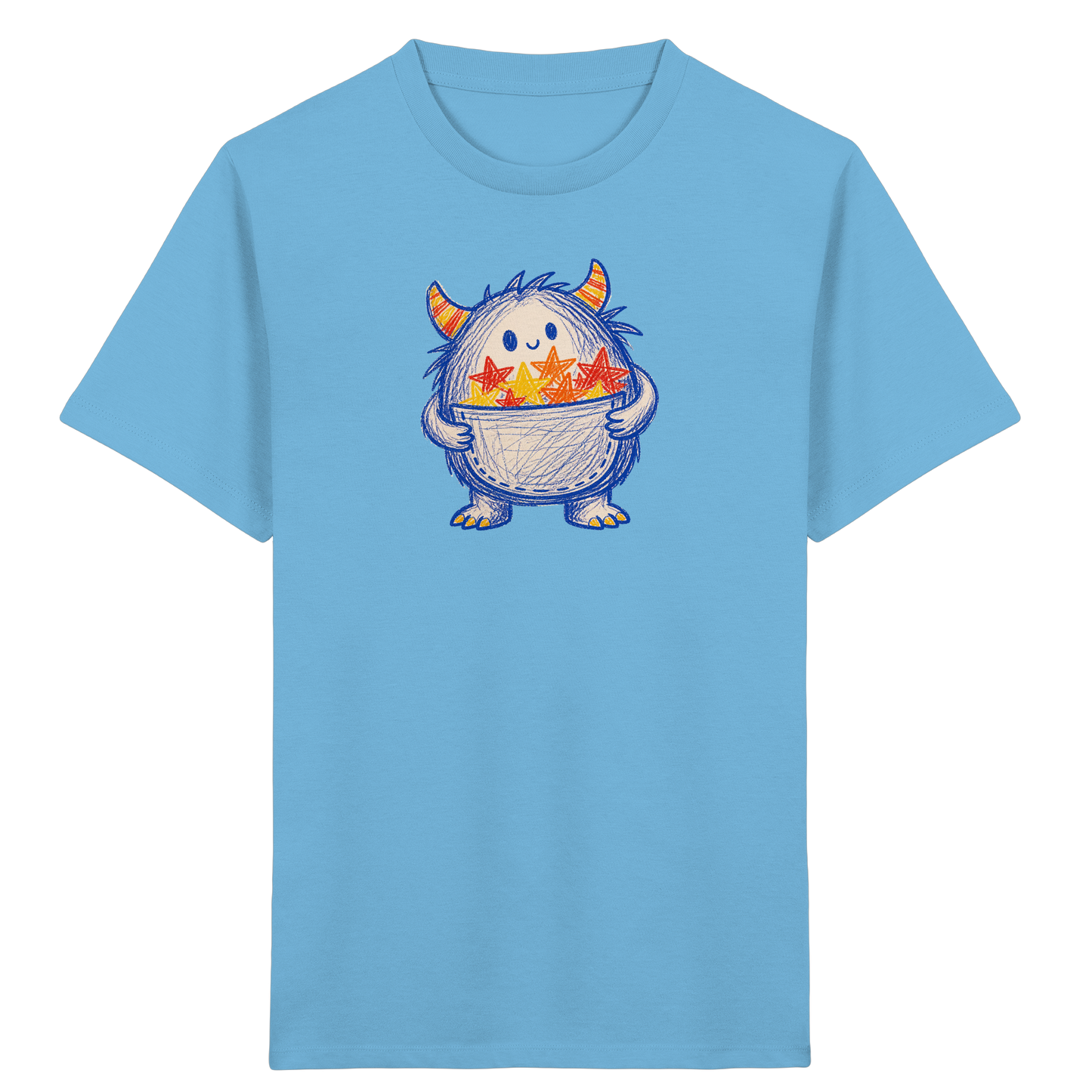 Kleines Monster mit Sternentasche - Kinder Bio T-Shirt