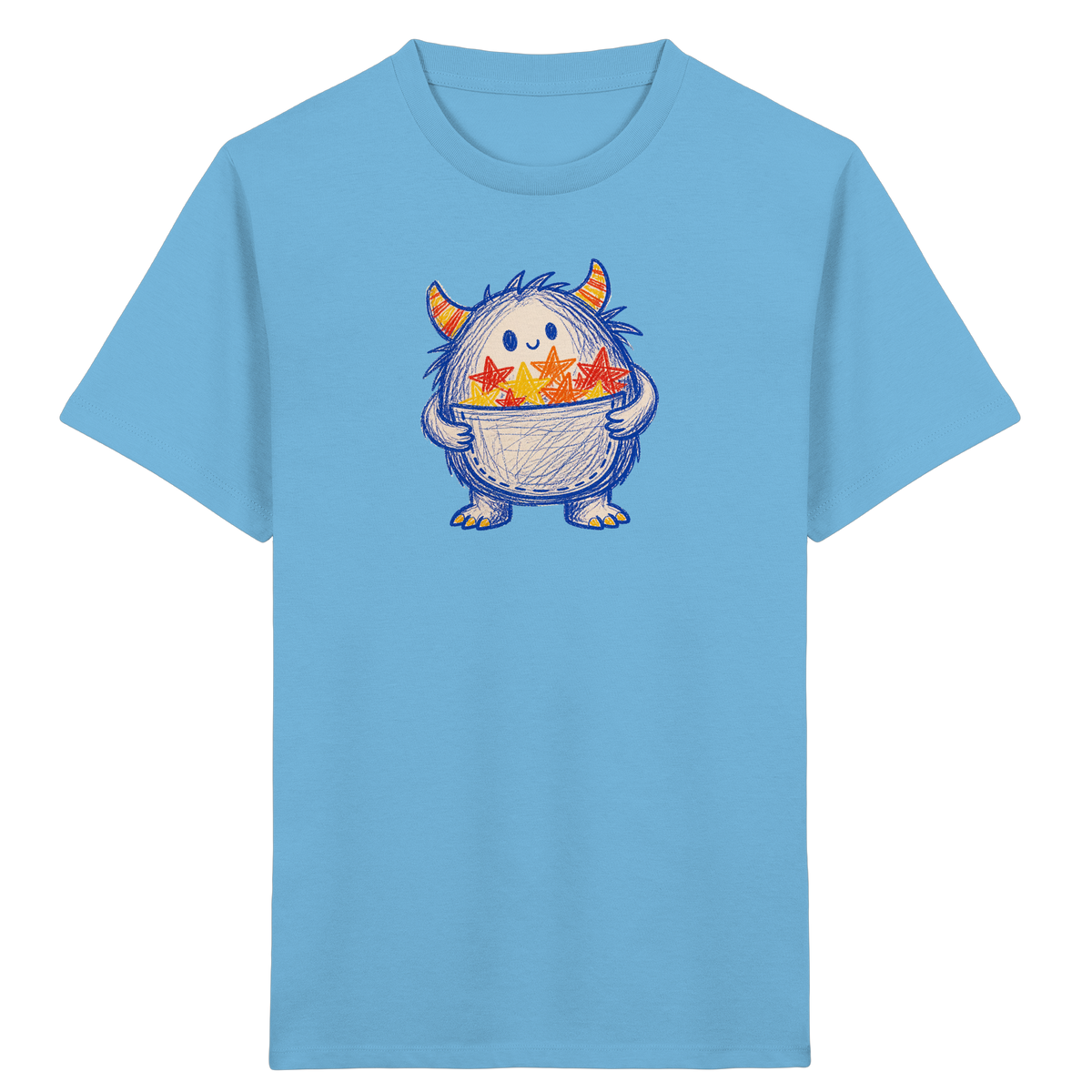 Kleines Monster mit Sternentasche - Kinder Bio T-Shirt