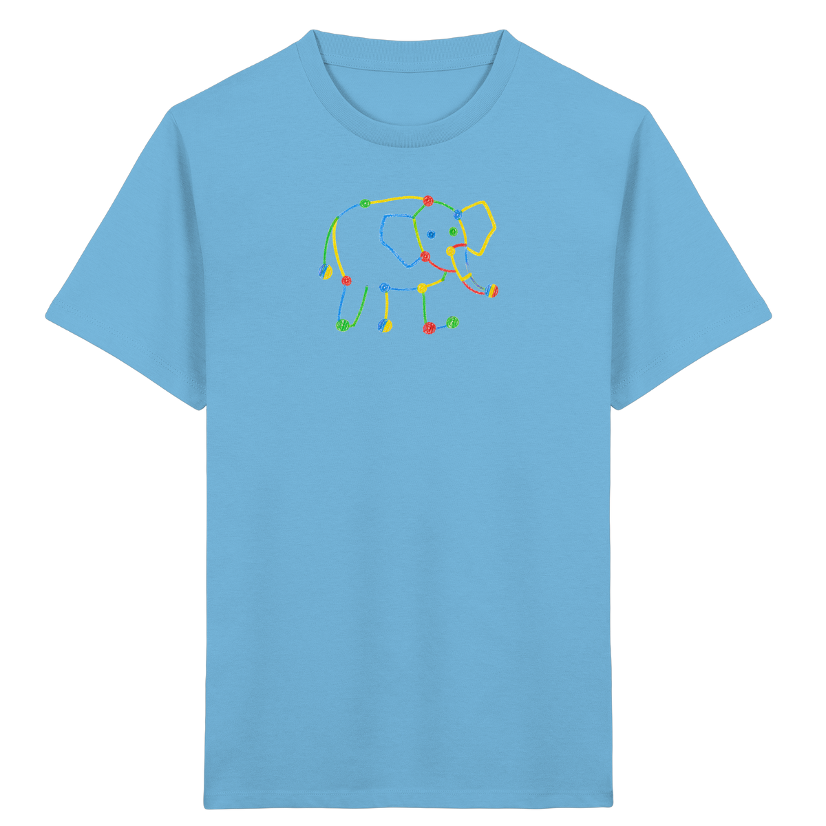 Farbpunkt Elefant Kinderzeichnung - Kinder Bio T-Shirt