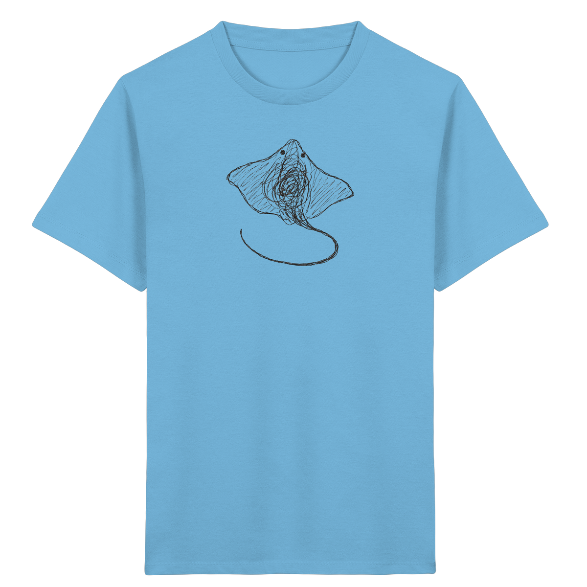 Rochen von oben gezeichnet - Kinder Bio T-Shirt