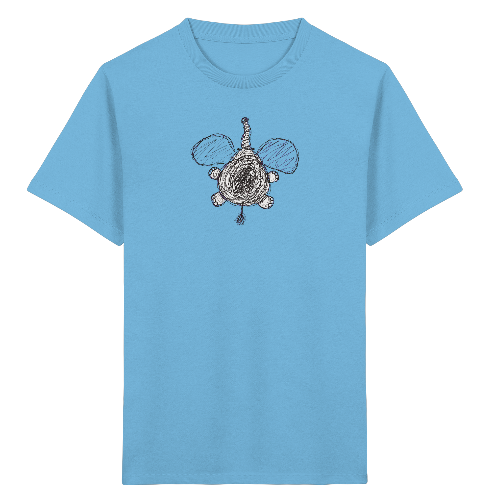 Kinder T-Shirt – Elefant von oben gezeichnet