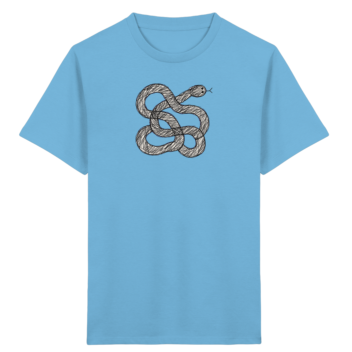 Schlange von oben gezeichnet - Kinder Bio T-Shirt