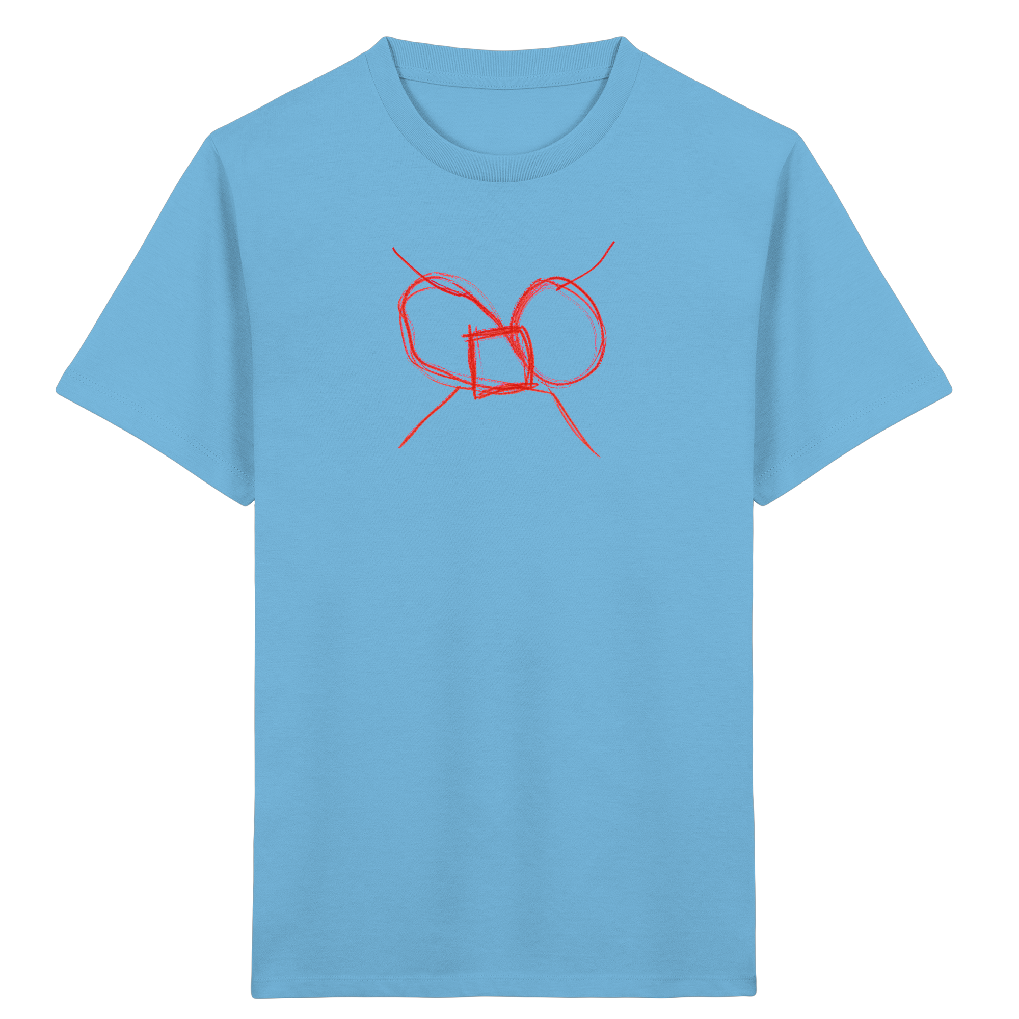 Ziegelrote Wackelschleife – Kinder Bio-T-Shirt