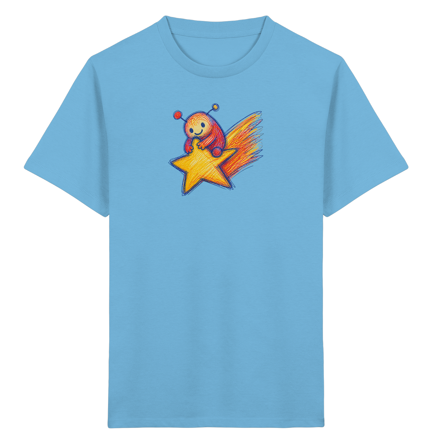 Kleines Monster auf Sternschnuppe - Kinder Bio T-Shirt