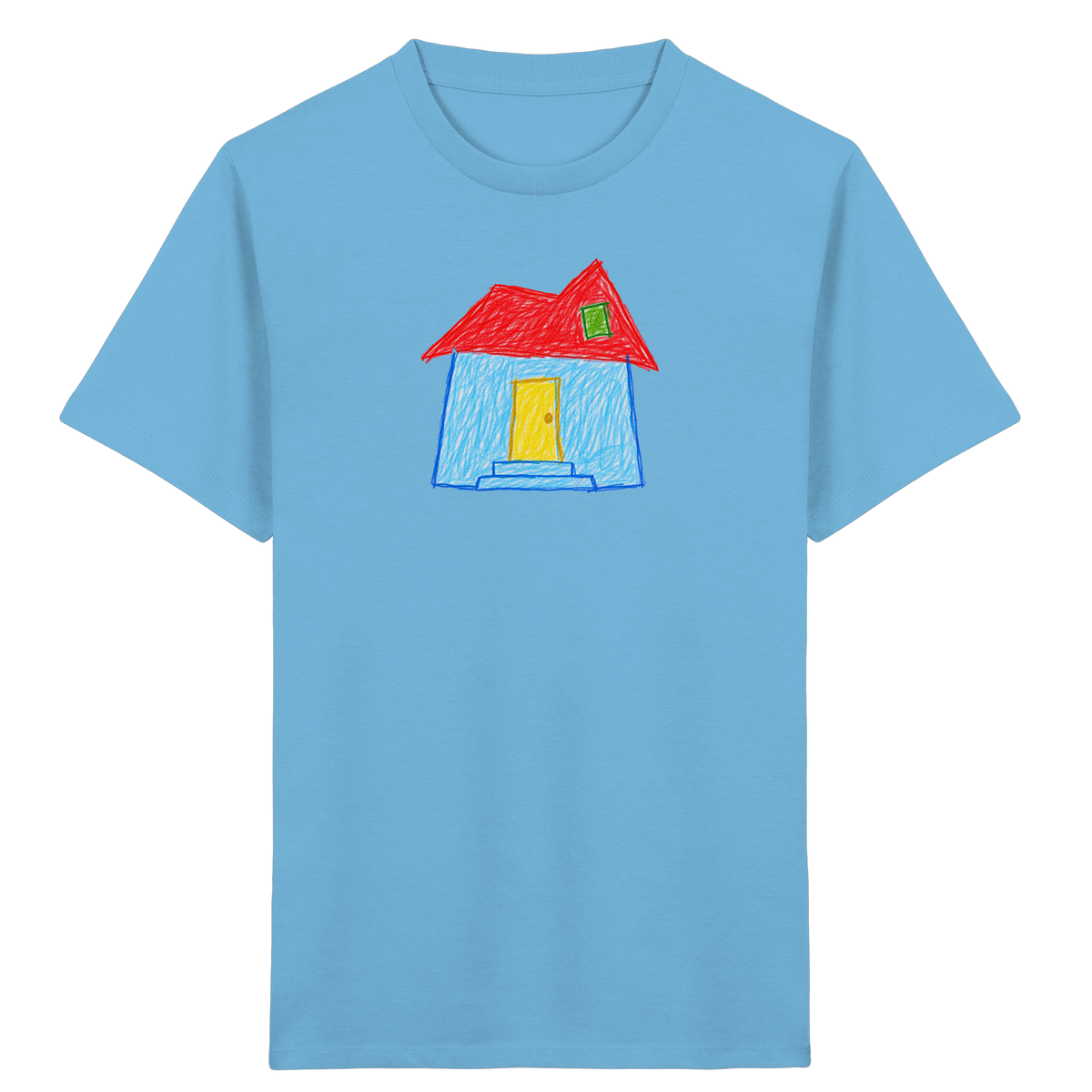 Rotes Knickdachhaus für Kinder - Kinder Bio T-Shirt