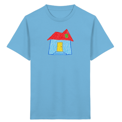 Rotes Knickdachhaus für Kinder - Kinder Bio T-Shirt