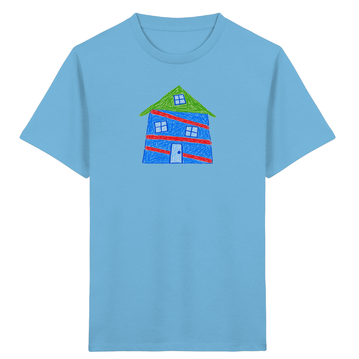 Blaues Balkenhaus Kinder T-Shirt - Kinder Bio T-Shirt