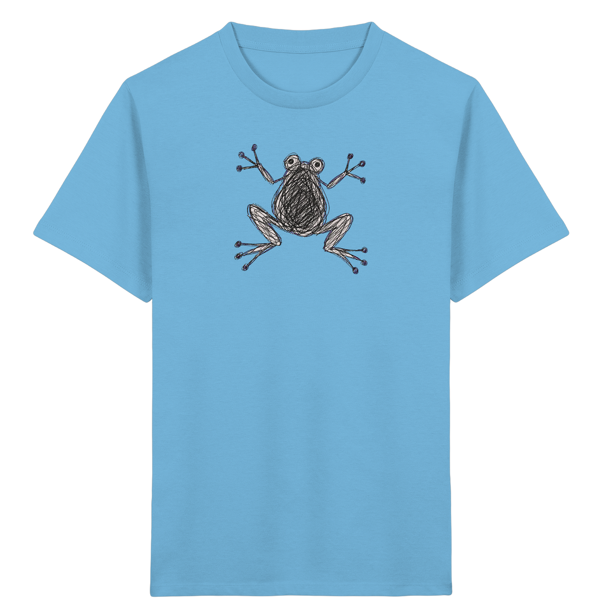 Frosch von oben Kinderzeichnung - Kinder Bio T-Shirt