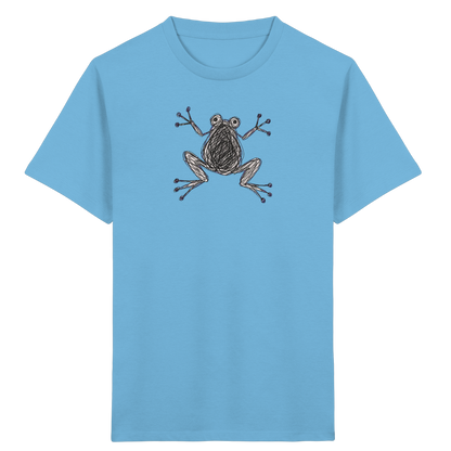 Frosch von oben Kinderzeichnung - Kinder Bio T-Shirt