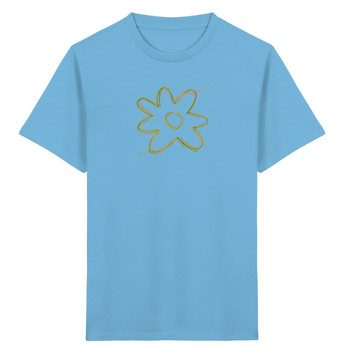 Grüne Zackenblume Kinder Shirt - Kinder Bio T-Shirt