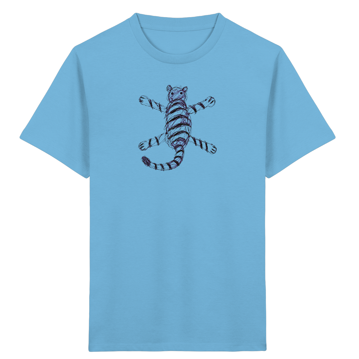 Tiger von oben gezeichnet - Kinder Bio T-Shirt