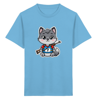 Wolf im Sporttrikot – Kinder Bio-T-Shirt