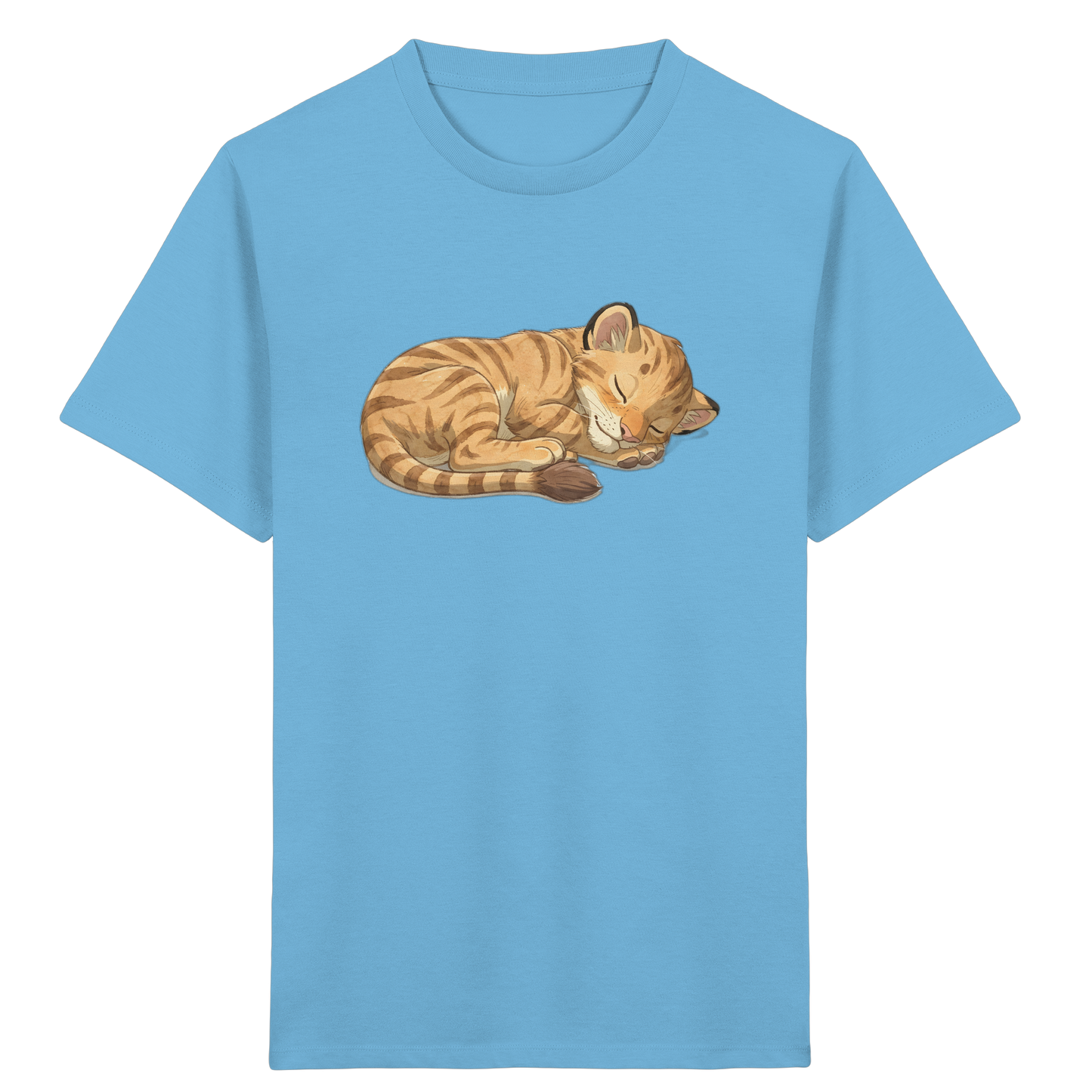 Schlafende Katze: Kuscheliges T-Shirt für Kinder - Kinder Bio T-Shirt