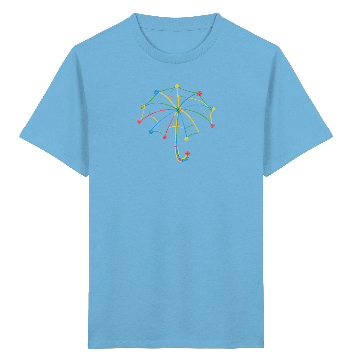 Bunter Farbpunkt Regenschirm - Kinder Bio T-Shirt