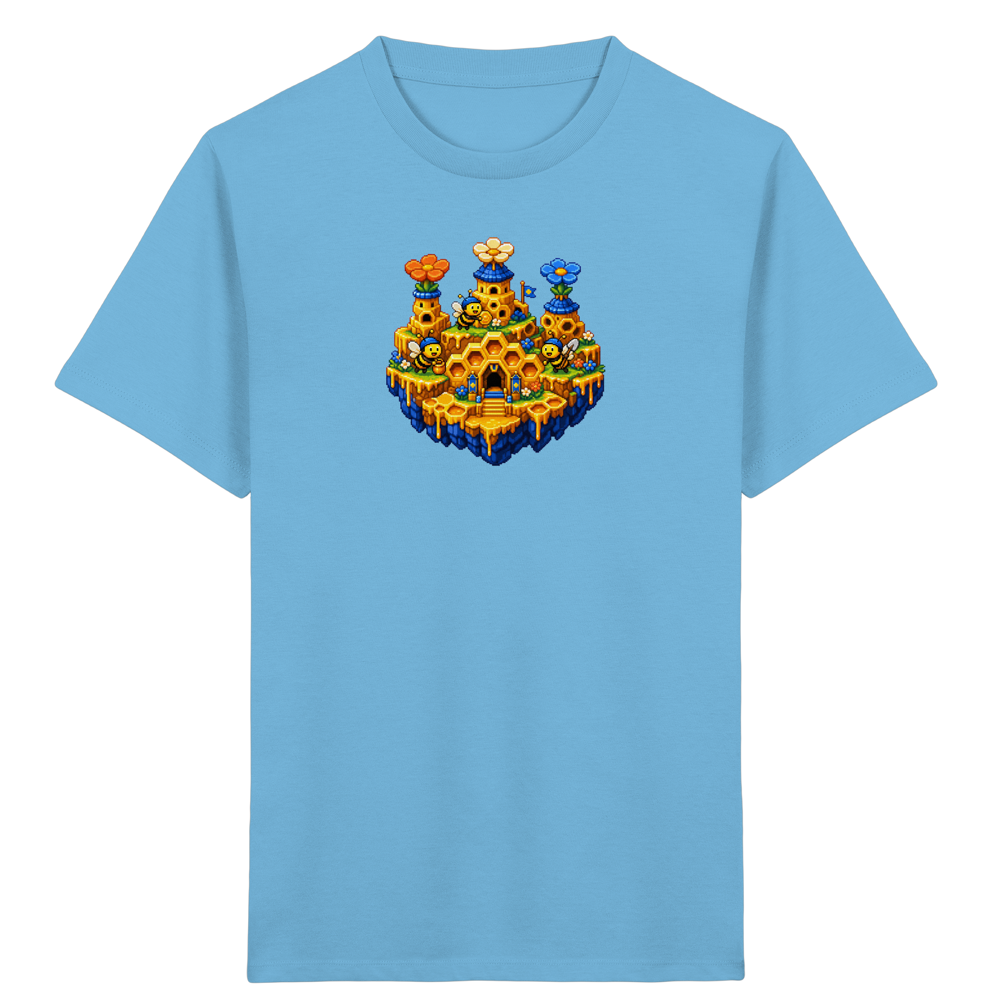 Bienen Pixel Art T-Shirt für Kinder