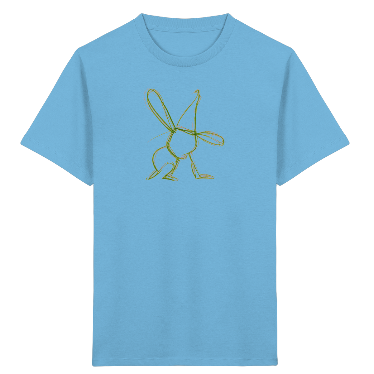 Moosgrüner Wackelhase mit Schultüte - Kinder Bio T-Shirt