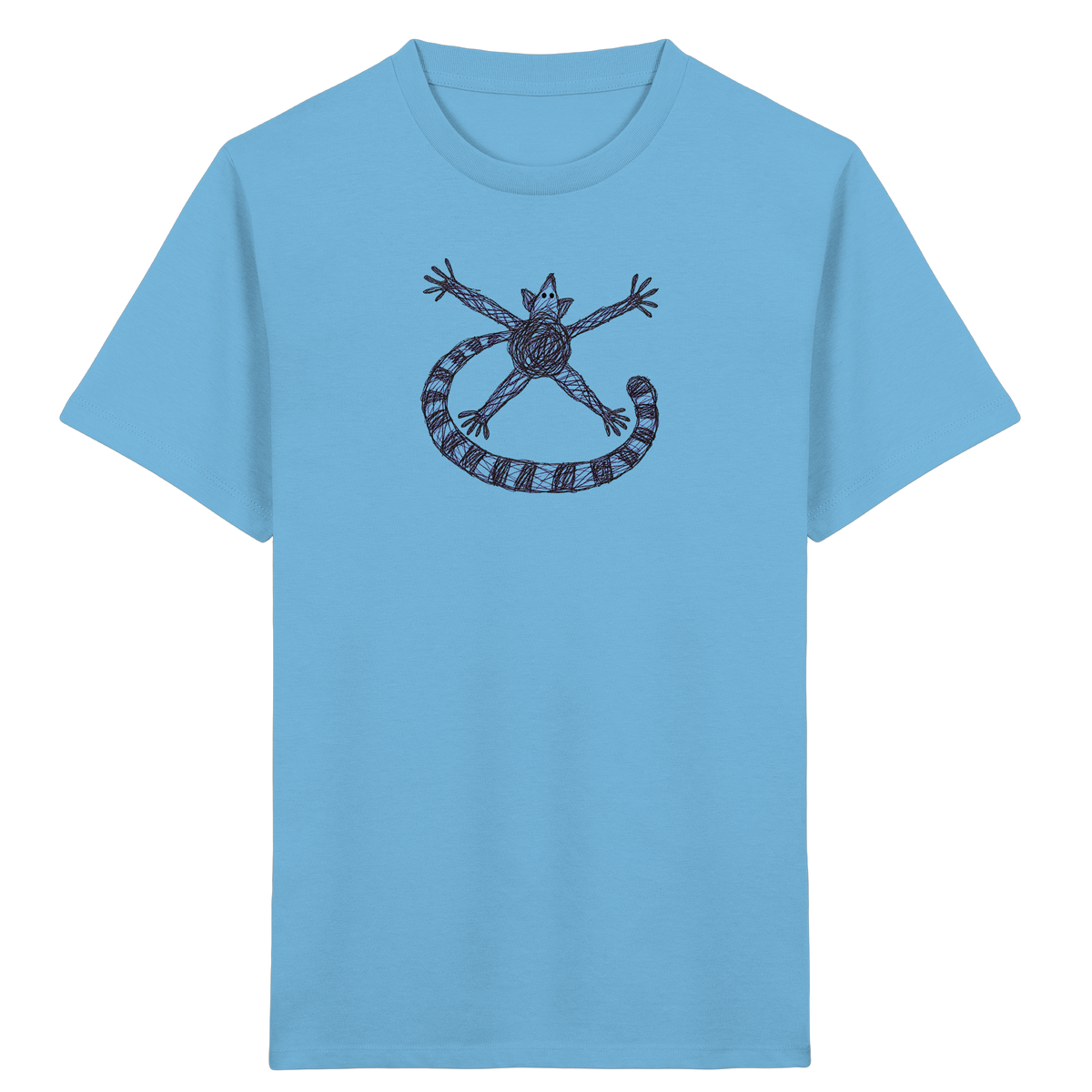 Lemur von oben gezeichnet - Kinder Bio T-Shirt