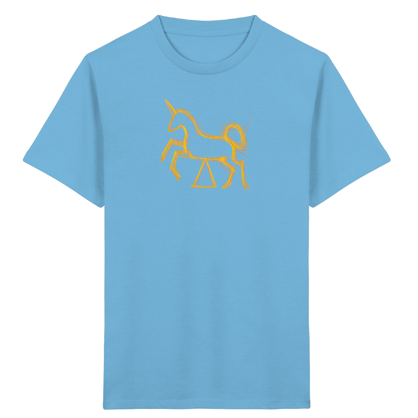 Currygelbes Einhorn zur Einschulung - Kinder Bio T-Shirt