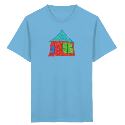 Rotes Haus mit Türkisdach - Kinder Bio T-Shirt