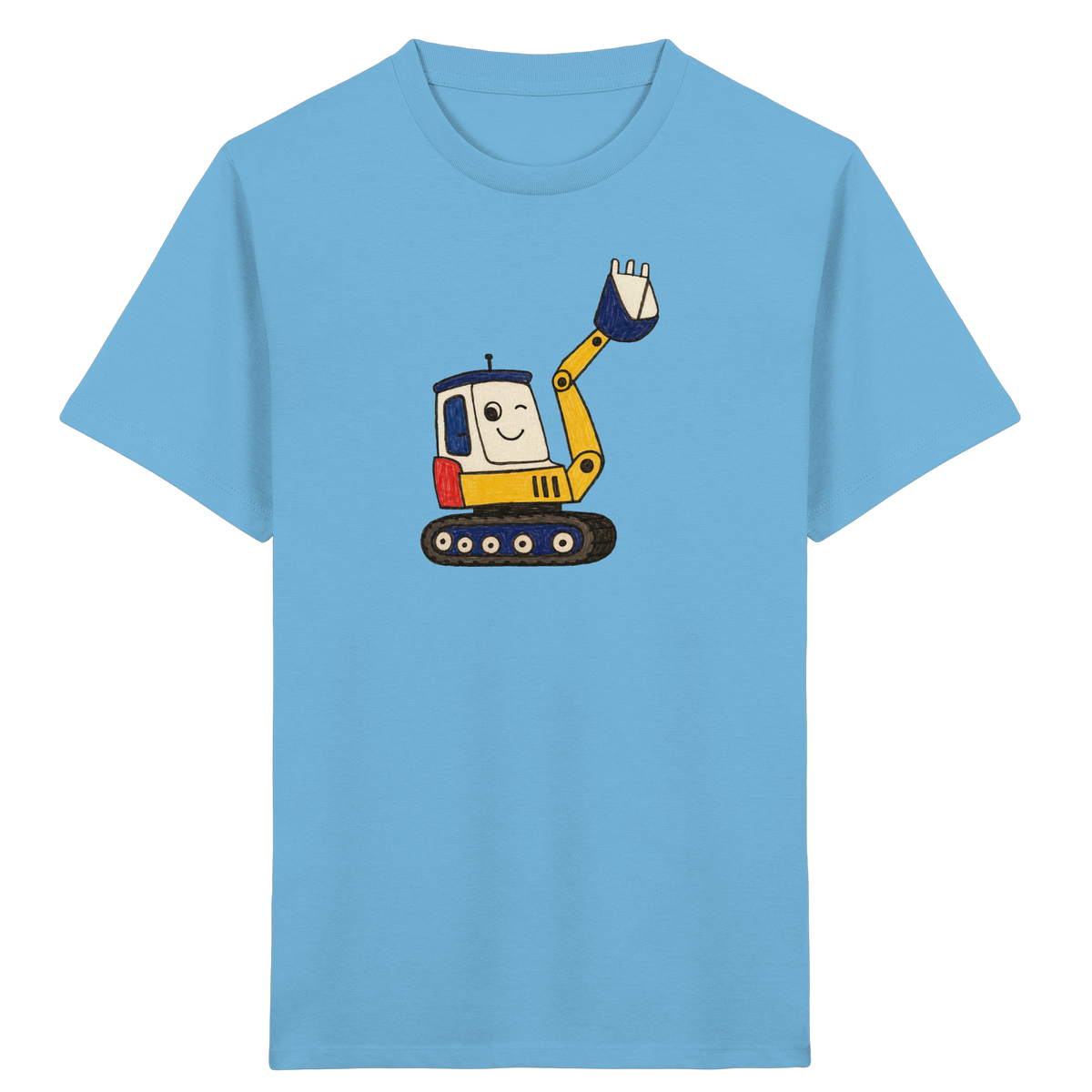 Fröhliches Bagger T-Shirt für Kinder - Kinder Bio T-Shirt