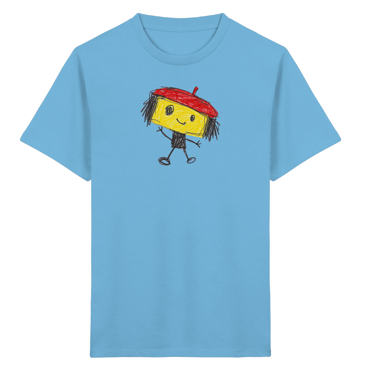 Kritzelkopf mit roter Mütze - Kinder Bio T-Shirt