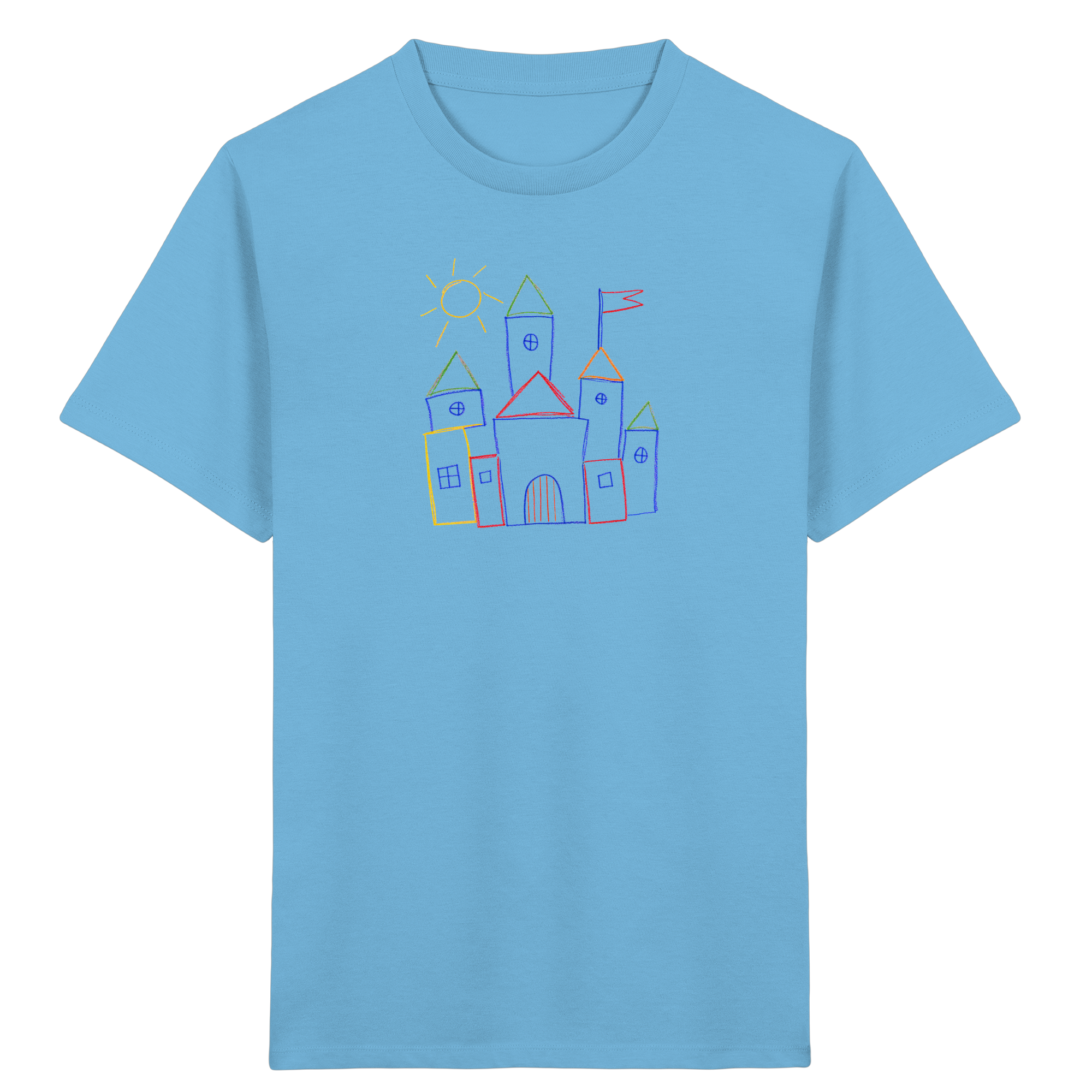 Kinder Bio T-Shirt mit bunter Märchenburg