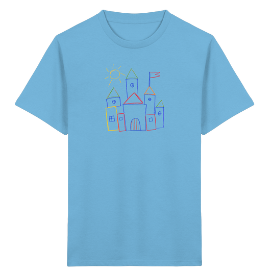 Fröhliches T-Shirt mit Märchenburg Motiv - Kinder Bio T-Shirt
