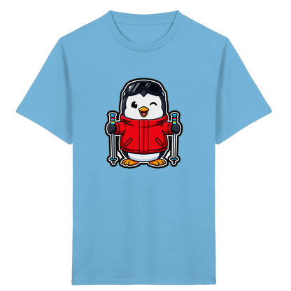 Fröhlicher Pinguin Ski Abenteuer Shirt - Kinder Bio T-Shirt