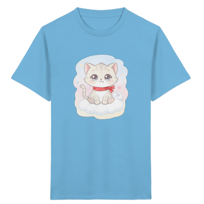Kinder-T-Shirt mit Katze auf einer Wolke