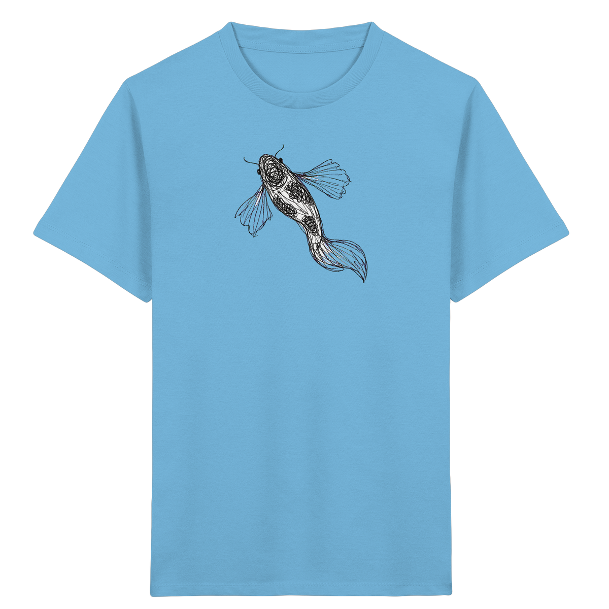 Koi von oben gezeichnet - Kinder Bio T-Shirt